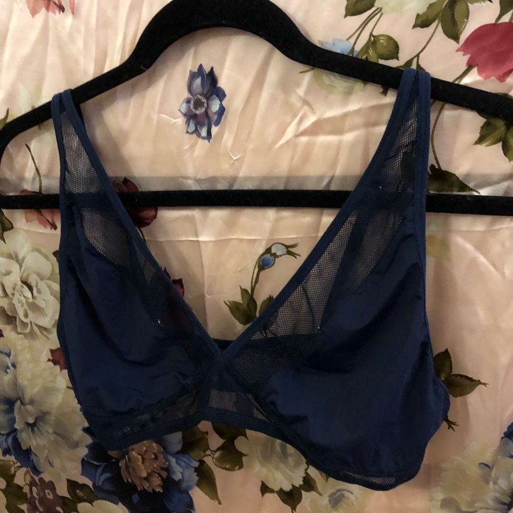Navy Blue Forever 21 Mesh Bralette